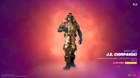Fortnite Recruits Space Chimp J B Chimpanski For Chapter 2 Season 8 Battle Pass Space