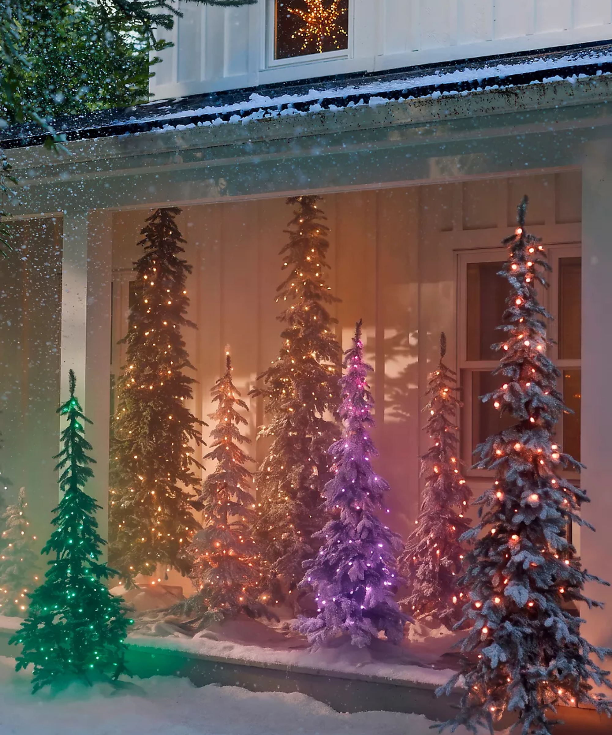 a festive porch decorated for Christmas