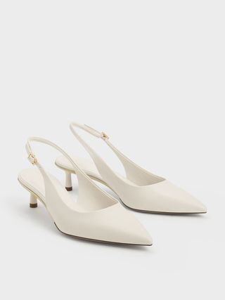 Charles 
Keith Chalk Pointed-Toe Kitten Heel