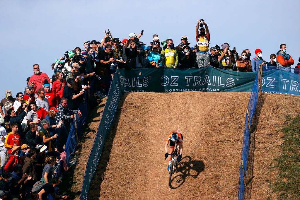 FAYETTEVILLE ARKANSAS JANUARY 30 Puck Pieterse of Netherlands competes during the 73rd UCI CycloCross World Championships Fayetteville 2022 Womens U23 Fayetteville2022 on January 30 2022 in Fayetteville Arkansas Photo by Chris GraythenGetty Images