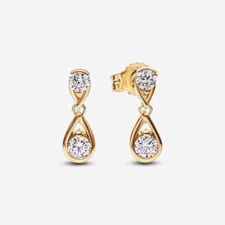 Pandora Infinite Lab-Grown Diamond Double Drop Earrings 0.50 Carat Tw 14k Gold