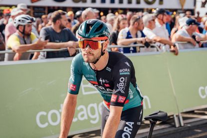 Matt Walls in Bora-Hansgrohe kit at the 2023 Tour of Britain