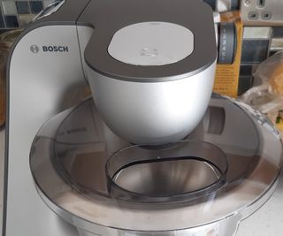 Mixing bread dough in the Bosch Stand Mixer