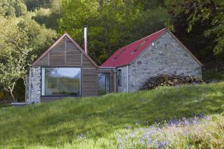 barn conversion with mirrored single storey extension