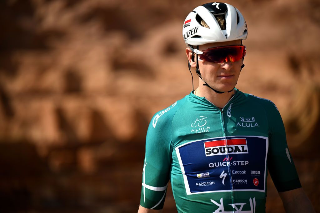 Tim Merlier wore the AlUla Tour leader's green jersey
