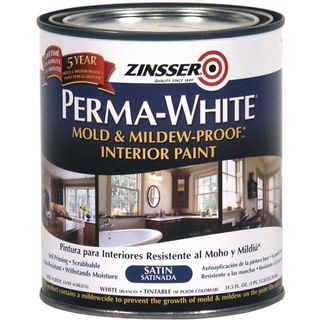 Tin of Zinsser mold and mildew-proof interior paint