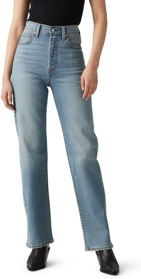 Levi's, Levi's Women's Ribcage Straight Full Length Jeans, Ringing Bells (stretch), 32