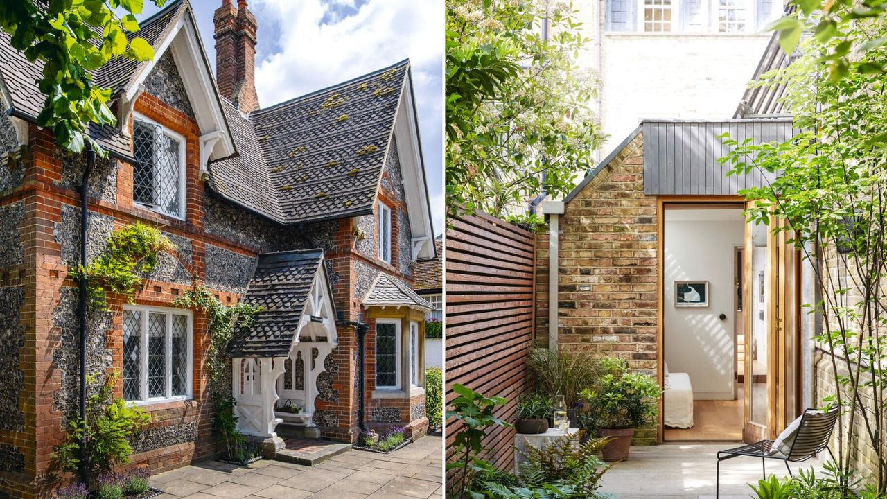 Two homes with brick facades