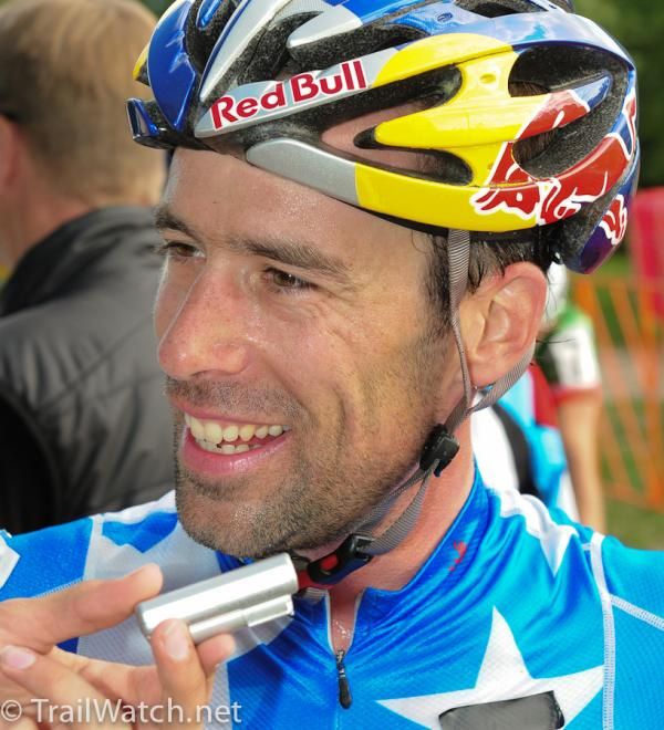 Tim Johnson (Cannondale-Cyclocrossworld.com) is interviewed after the race on the live internet stream