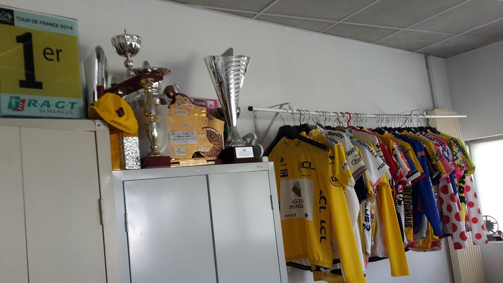 There's plenty of memorabilia in the office of the fan club manager