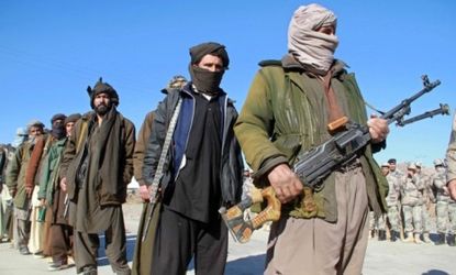 Taliban militants joining the Afghan government's reconciliation and reintegration program