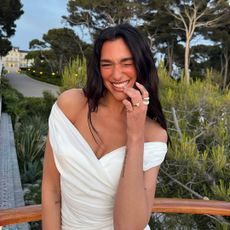 dua lipa wears a white jacquemus