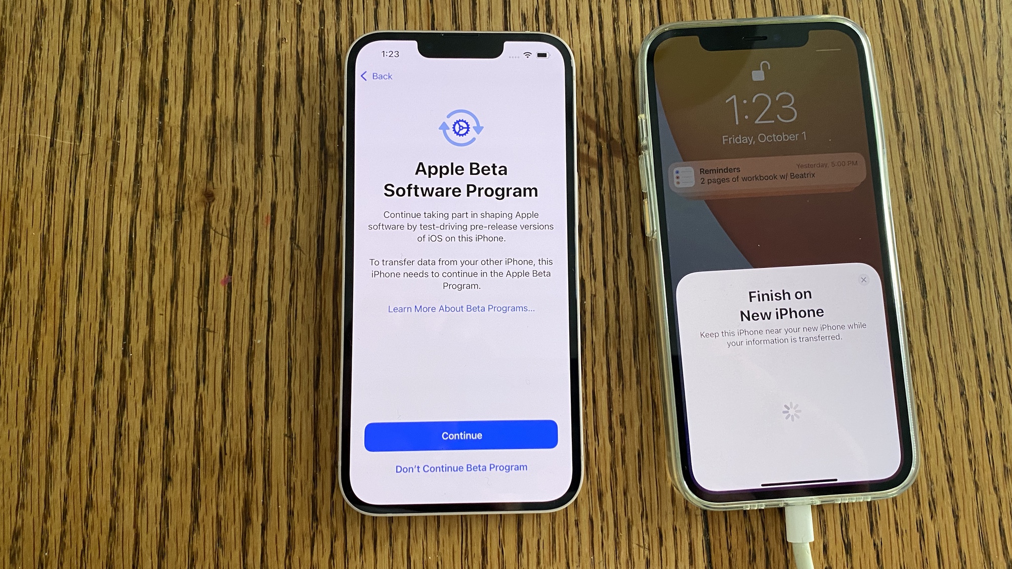 if you're running the ios 15 beta you'll need to install it on the new iphone before completing quick start
