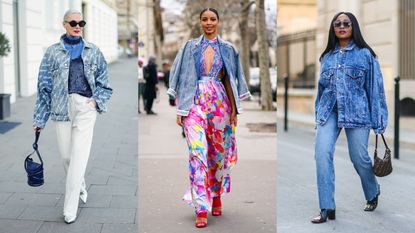 Check styling ideas for「CROPPED DENIM JACKET、EASY FLARED PANTS