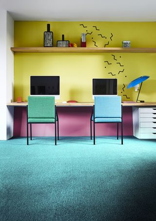 colors that go with yellow home office