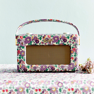 radio with handle having floral printed covers