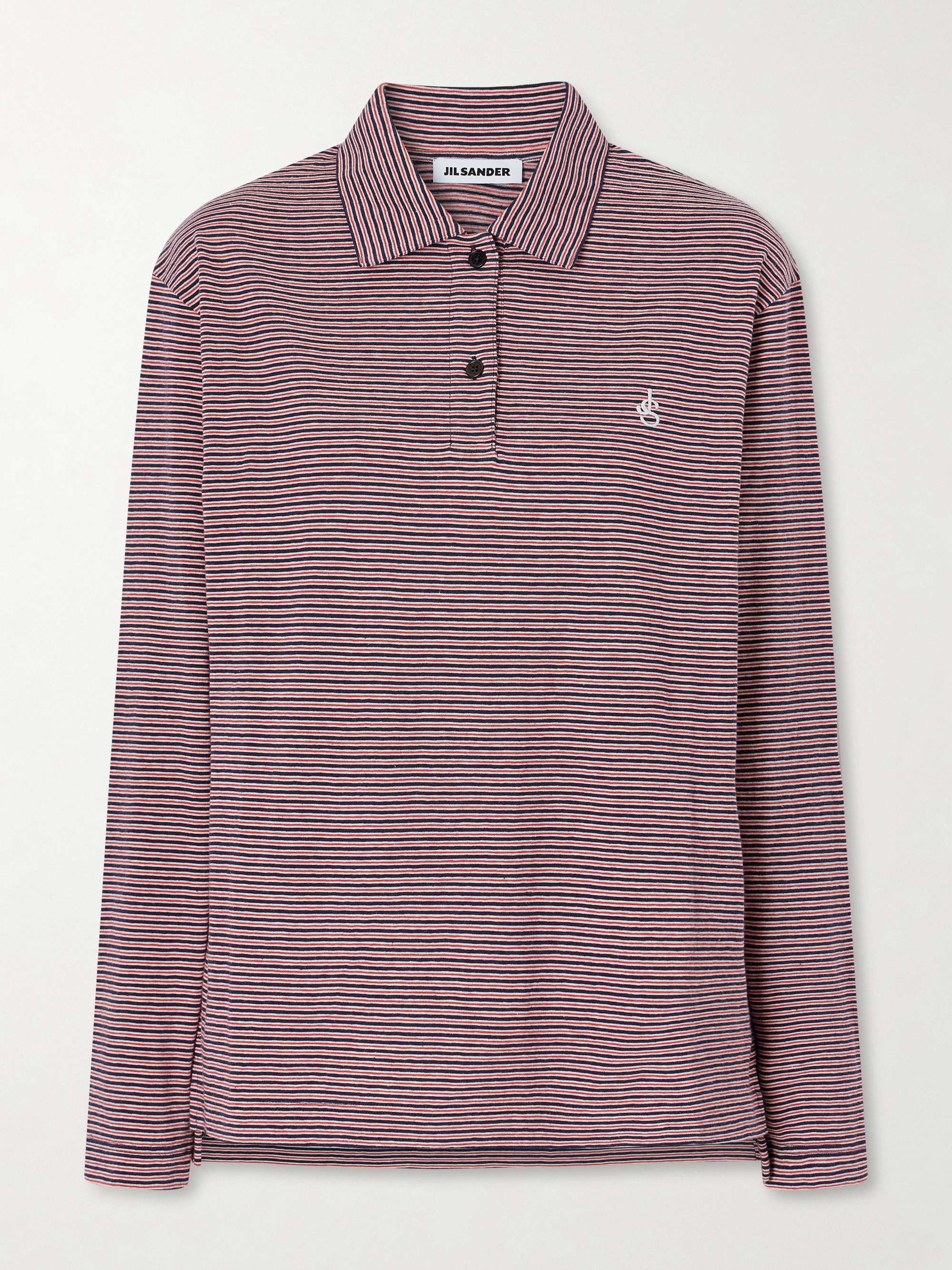 Logo-Embroidered Striped Cotton-Jersey Polo Shirt