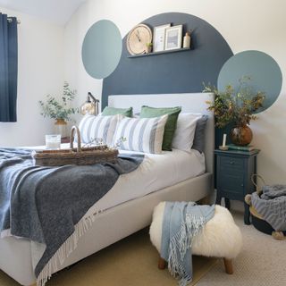 Blue painted bedroom