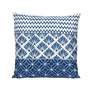Blue geo outdoor cushion