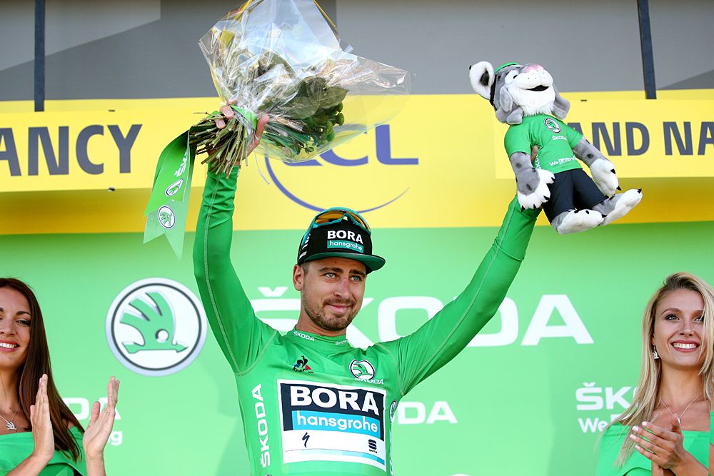 Peter Sagan (Bora-Hansgrohe) at the Tour de France in the green jersey