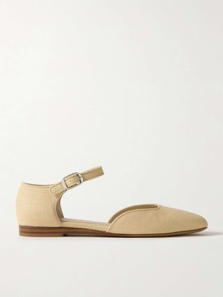 Linen Mary Jane Ballet Flats