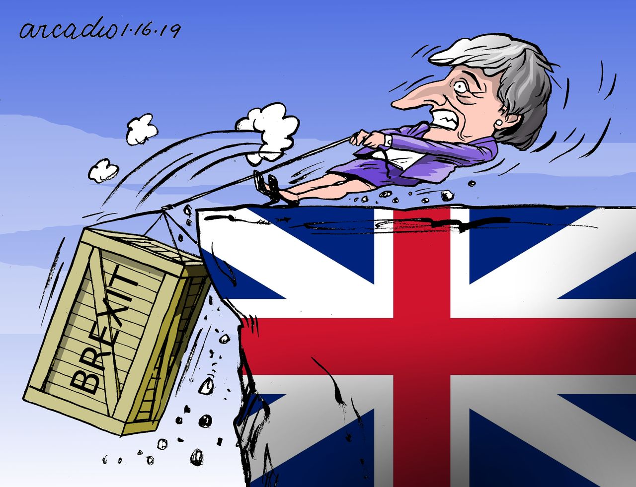 Political cartoon World Theresa May brexit&amp;amp;nbsp;vote