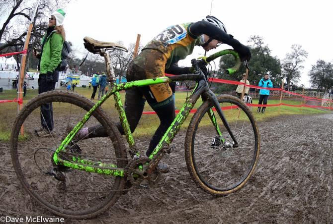 Women's collegiate racing at USA Cycling Cyclo-cross National Championships in Austin, Texas.