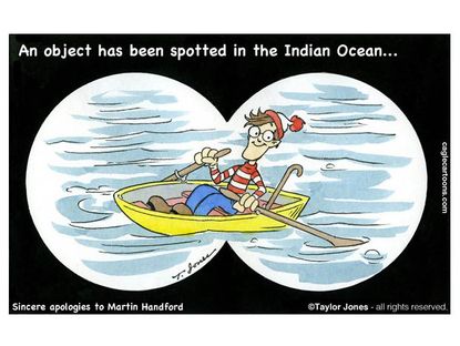 Editorial cartoon missing airplane