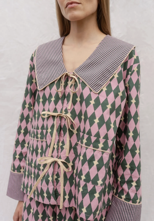 TBCo, Cotton Harlequin Collar Pajamas