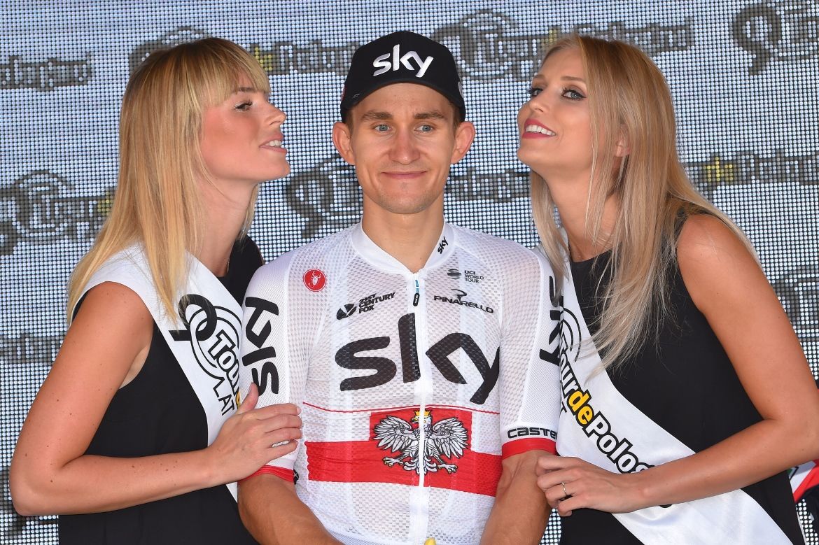 Michal Kwiatkowski on the podium