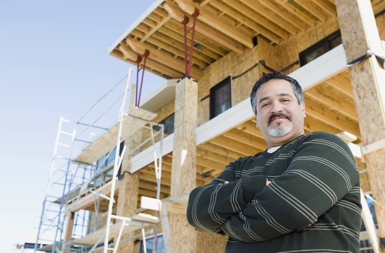 Man standing at construction site