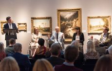 Giles Kime of Country Life leads the discussion with (l-to-r) Nina Campbell, Orlando Rock, Sarah Reynolds and Will Fisher.