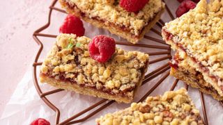Use baked raspberries in an oat crumble slice