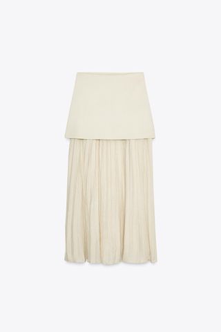 Combined Pleated Knit Skirt