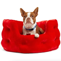 More and Merrier Red Velvet Tufted Dog Bed | Was $34.99