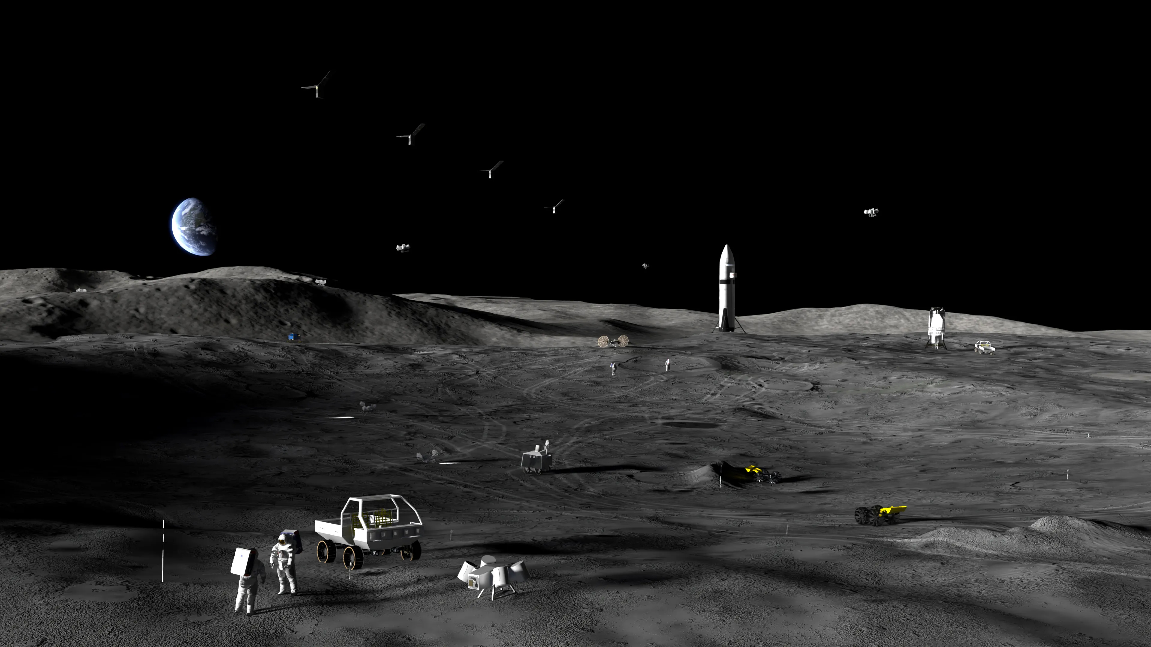A NASA rendering of the Moon Base