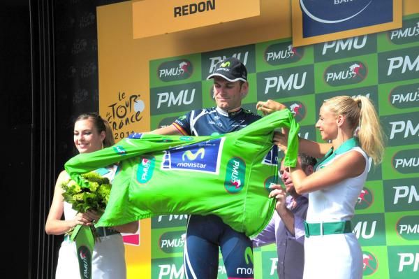 Jose Joaquin Rojas (Movistar) moves into the green jersey.