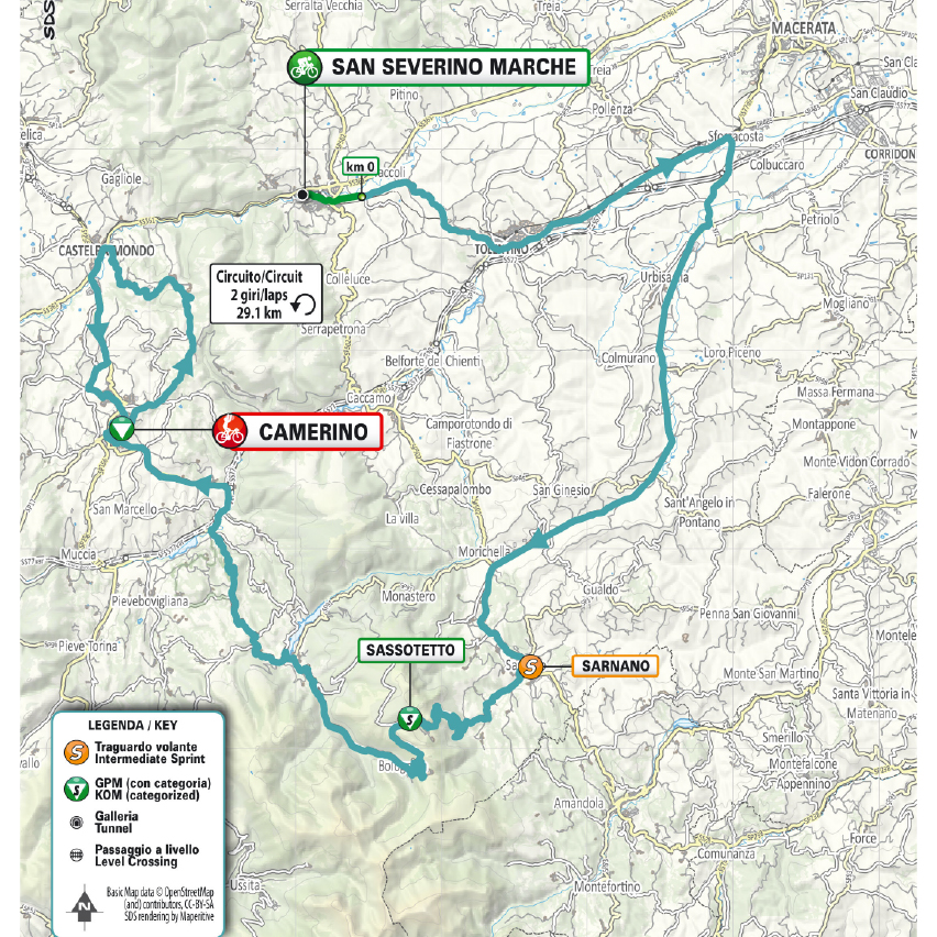 Tirreno-Adriatico 2026 stage 6 route