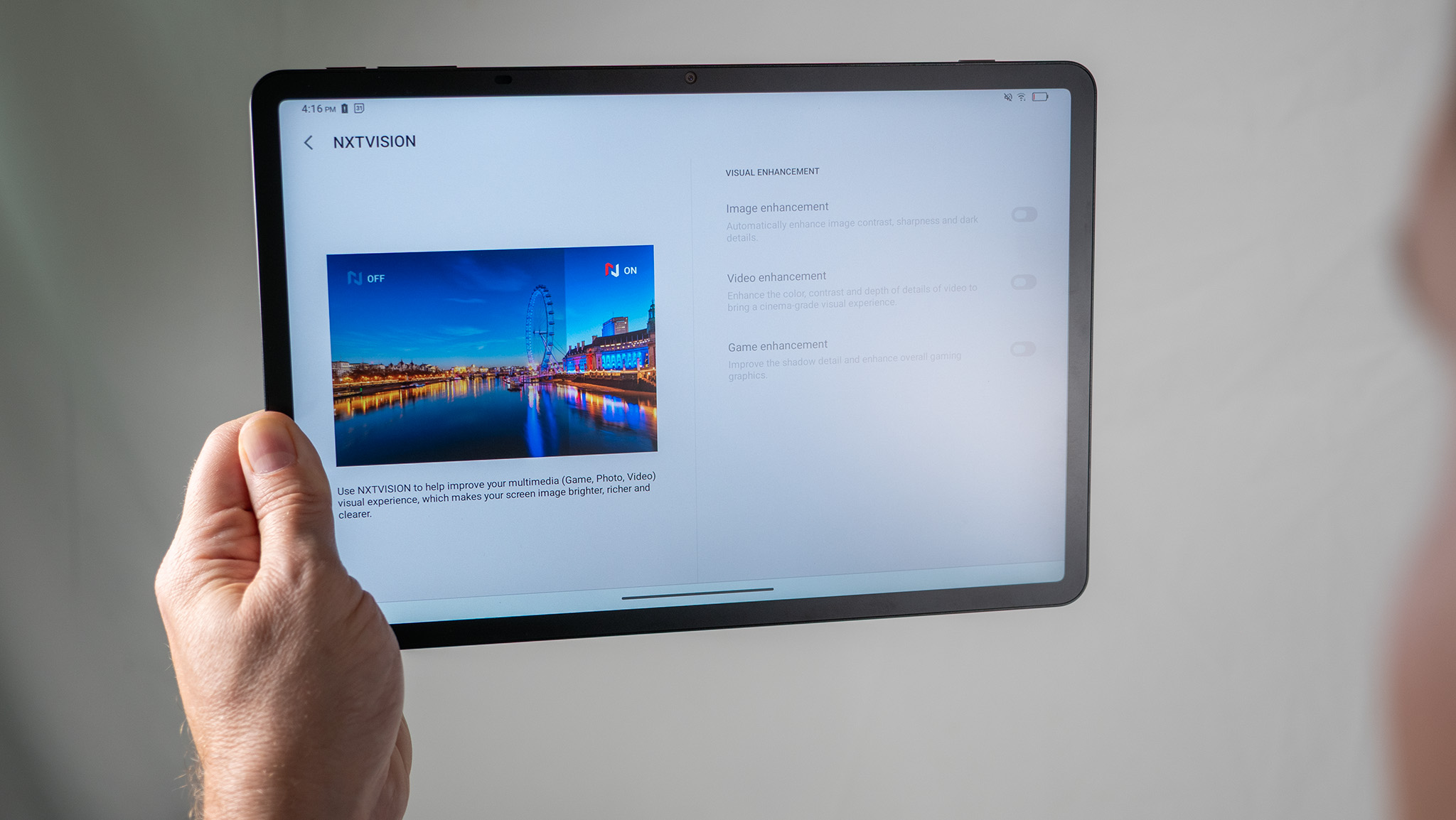 Adjusting the NXTVISION settings on an NXTPAPER 4.0-powered TCL NXTPAPER 11 Plus tablet
