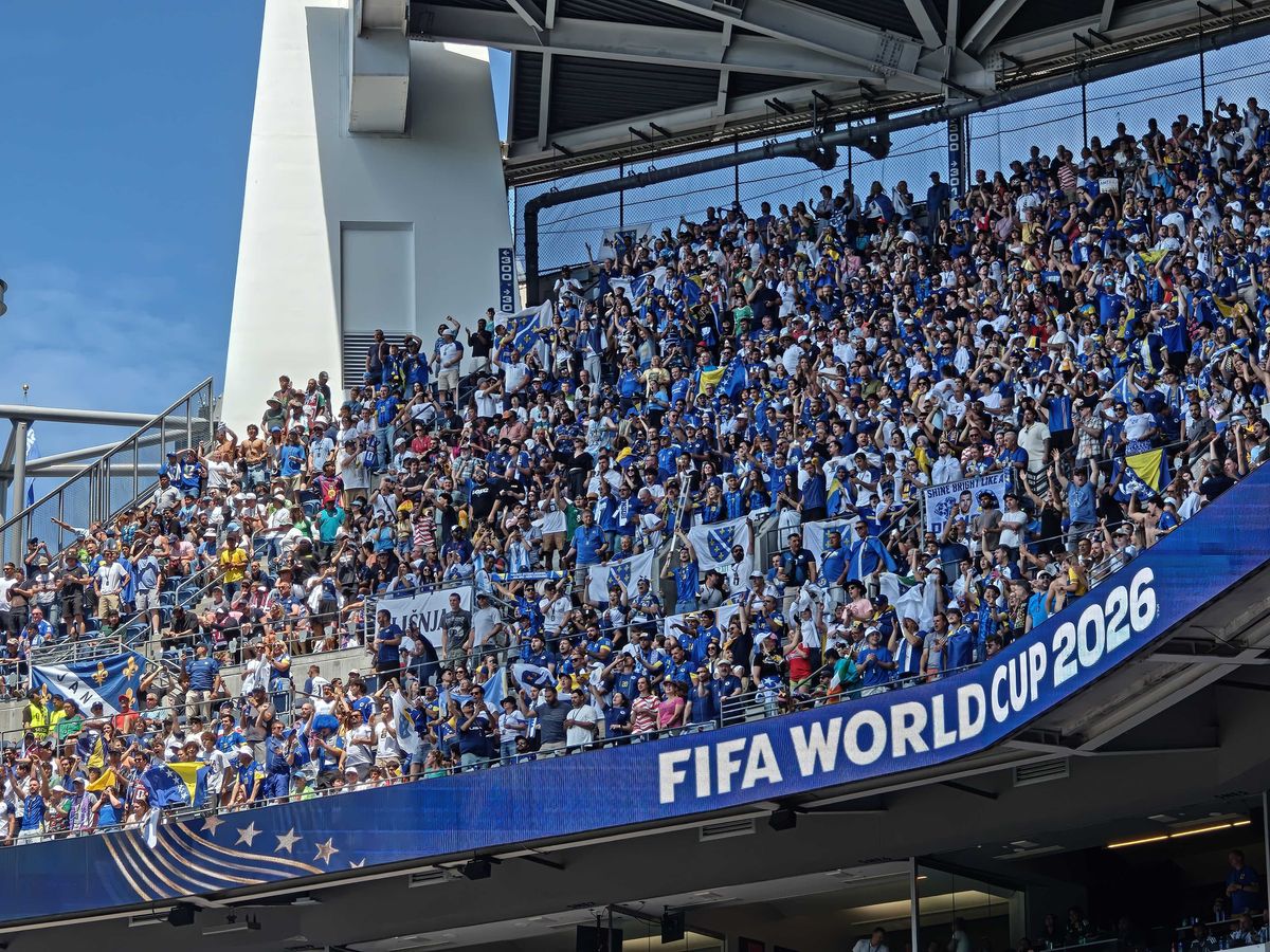 Spectators in the stands