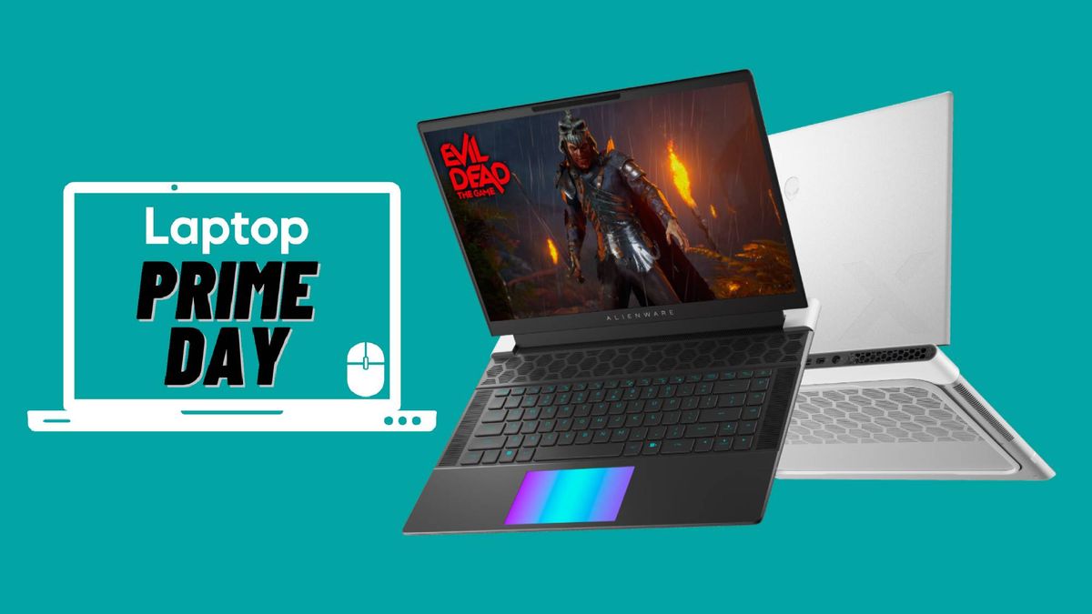 Alienware X16 R2 Prime Day deal against blue background