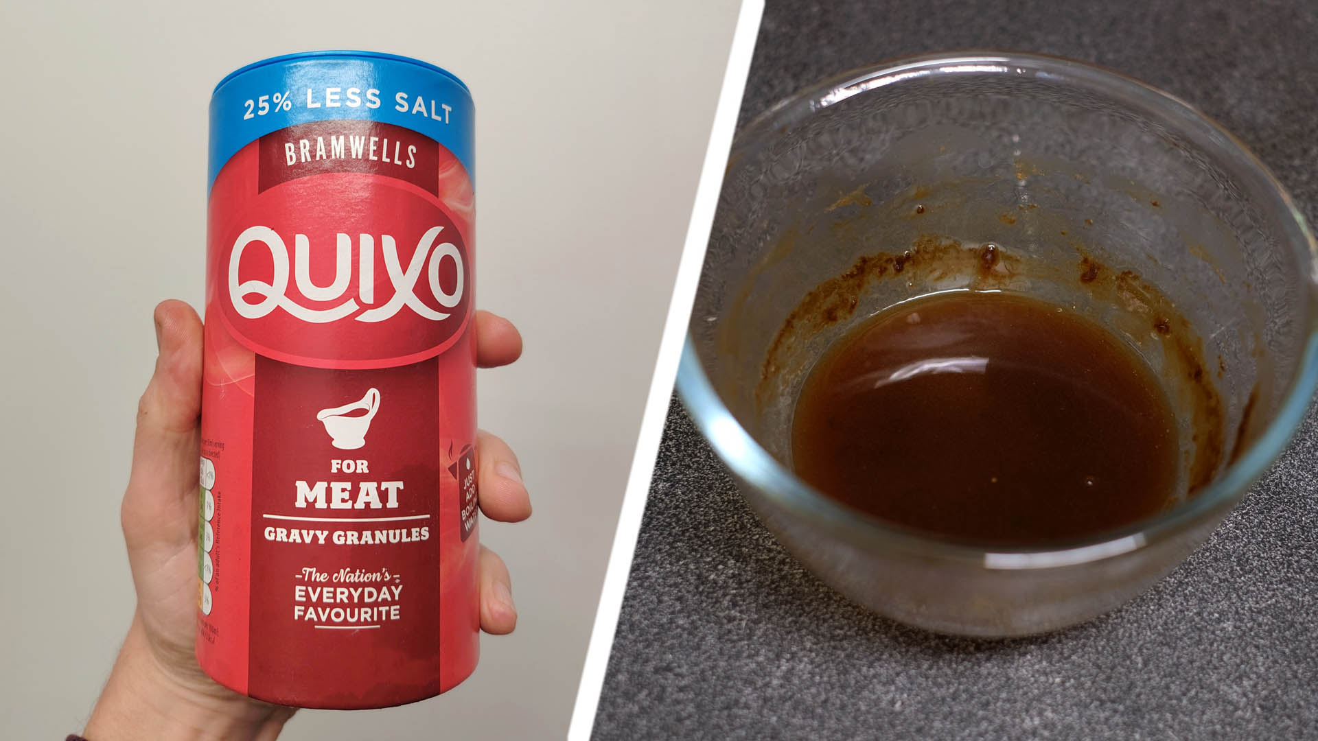 Gravy before and after air frying