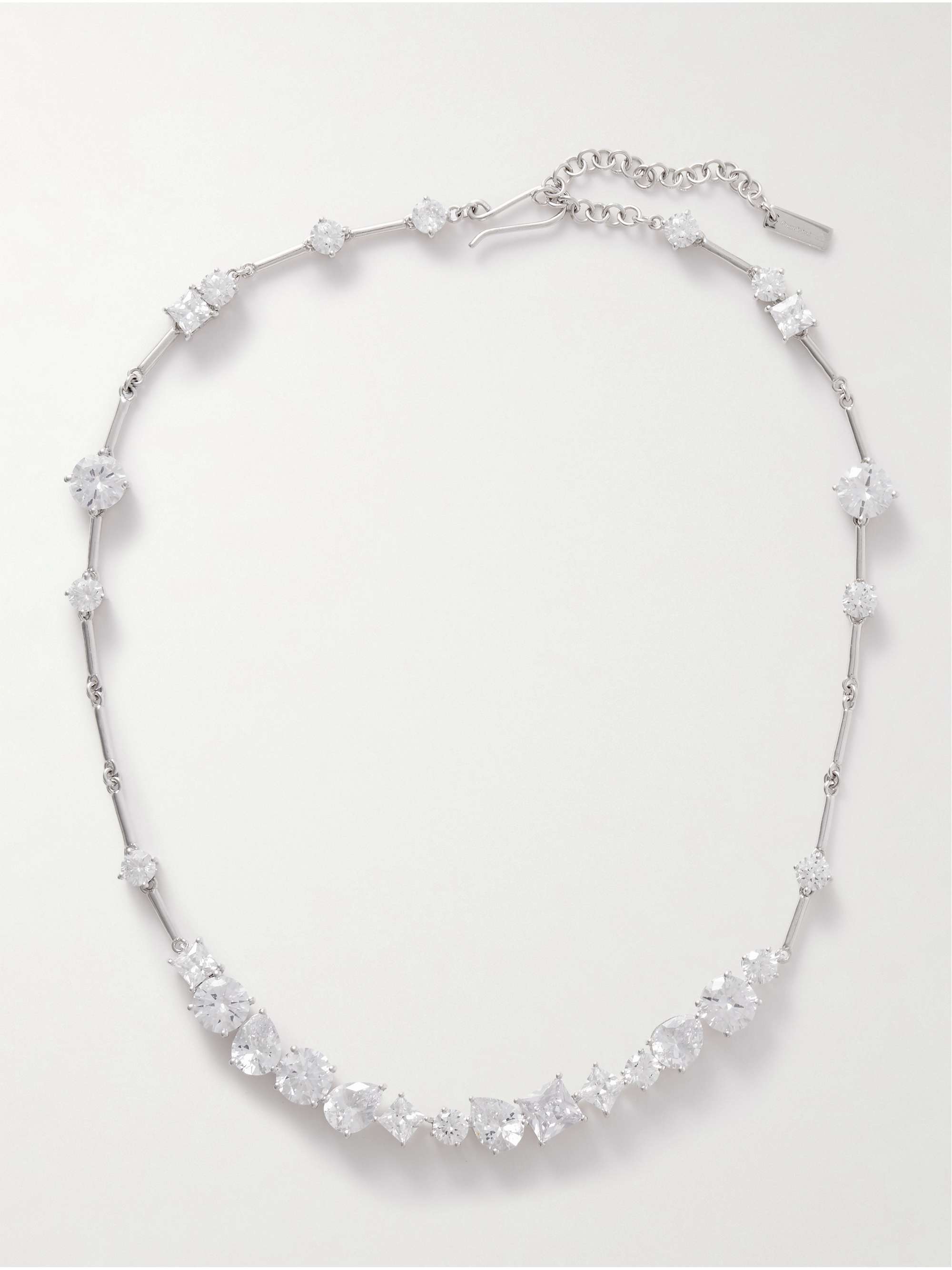 Rhodium-Plated Cubic Zirconia Necklace