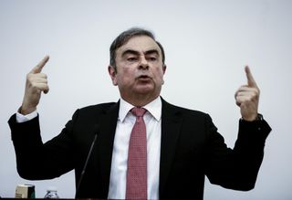 Carlos Ghosn speaks during a press conference one month after his escape from Japan