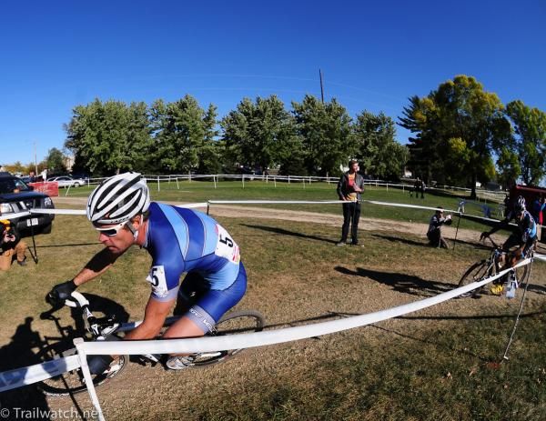 Jonathan Page leading the race on lap one