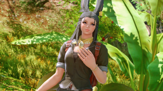 A grey-haired Viera in Island Sanctuary