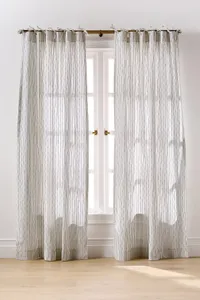 Anthropologie Karin Tie-Top Cotton Blend Striped Curtain Anthropologie Karin Tie-Top Cotton Blend Striped Curtain