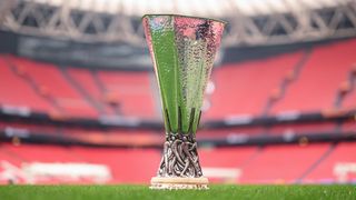 The Europa League Trophy in Bilbao ahead of the Tottenham vs Man Utd Final.