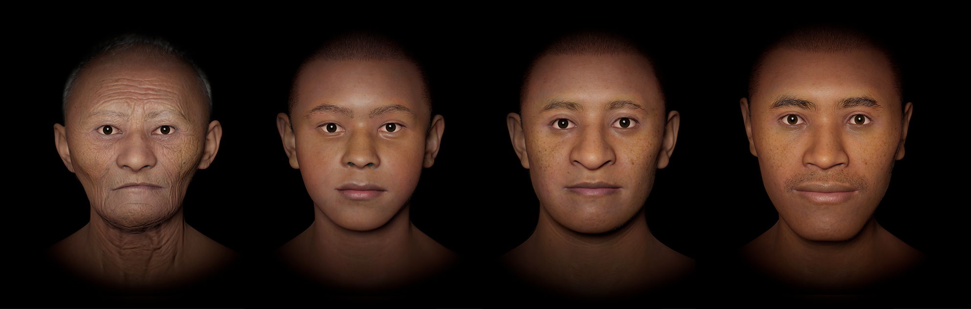 Reconstructions of four faces