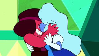 Steven Universe Jail Break Ruby Sapphire Kiss